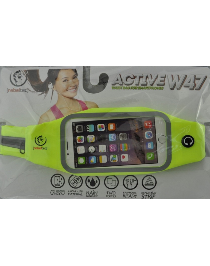 Etui pas sportowy na biodra na telefon do 4,7' ACTIVE W47 kolor żółty główny
