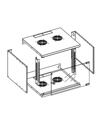 TechlyPro Szafka wisząca ECO 19'' 6U/450 mm szklane drzwi zmontowana czarna