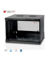 TechlyPro Szafka wisząca ECO 19'' 6U/450 mm szklane drzwi zmontowana czarna - nr 6