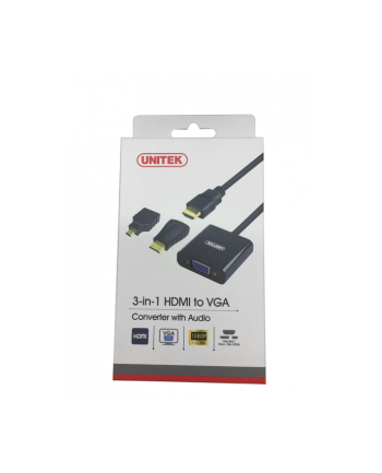 Unitek Adapter mini/micro HDMI to VGA + audio, Y-6355