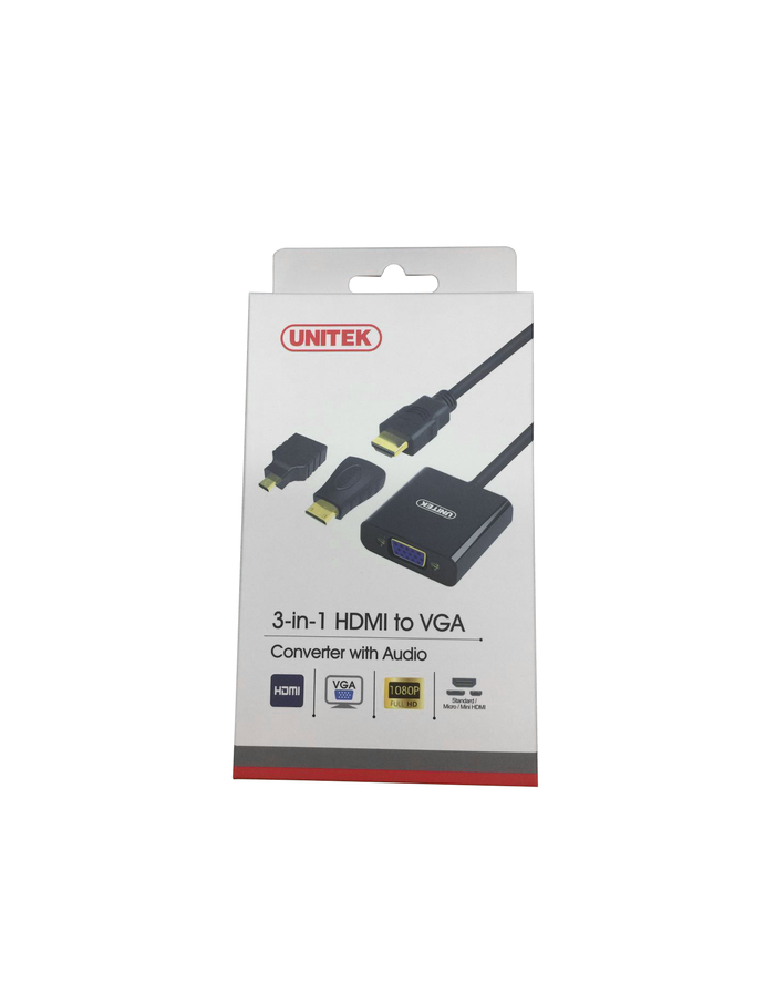 Unitek Adapter mini/micro HDMI to VGA + audio, Y-6355 główny