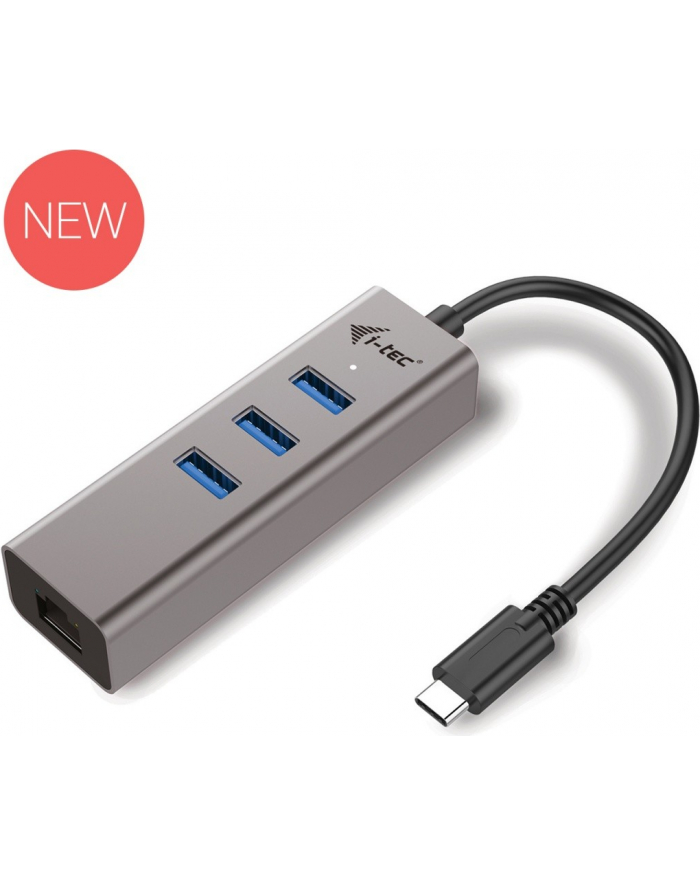 i-tec USB-C Metal 3-portowy HUB z adapterem Gigabit Ethernet główny