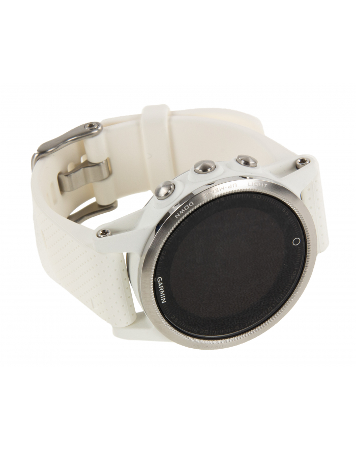MIO Garmin GPS zegarek sportowy fenix5S srebrny, biały pasek główny