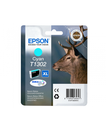 Tusz Epson T1302 (do drukarki Epson  oryginał C13T13024010 765str. 10 1ml cyan)