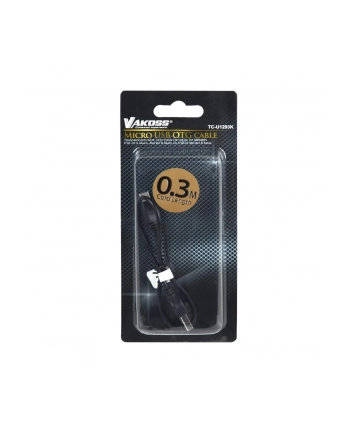 Vakoss Kabel OTG, USB + microUSB 2.0 A+B M/B M  0,3m  2w1  TC-U1293K czarny