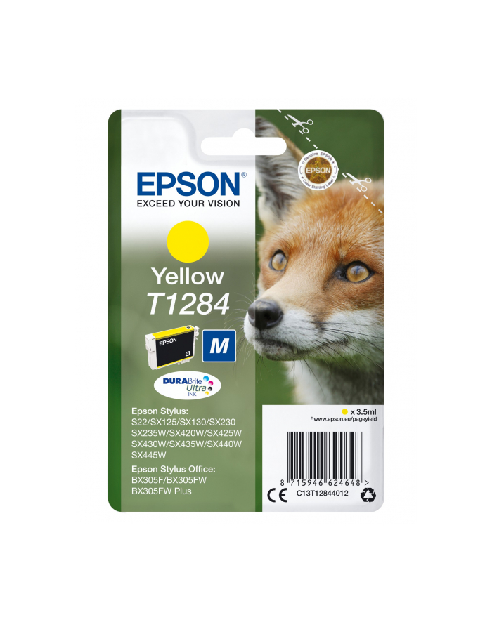 Epson Tusz T1284 YELLOW 3.5ml do SX125/130/425W/S22/BX305 główny