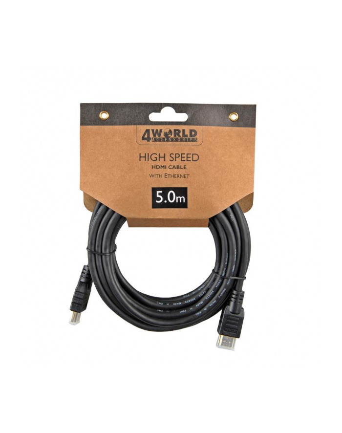 4World Kabel HDMI - HDMI, High Speed z Ethernet (v1.4), 3D, HQ, BLK, 5m główny