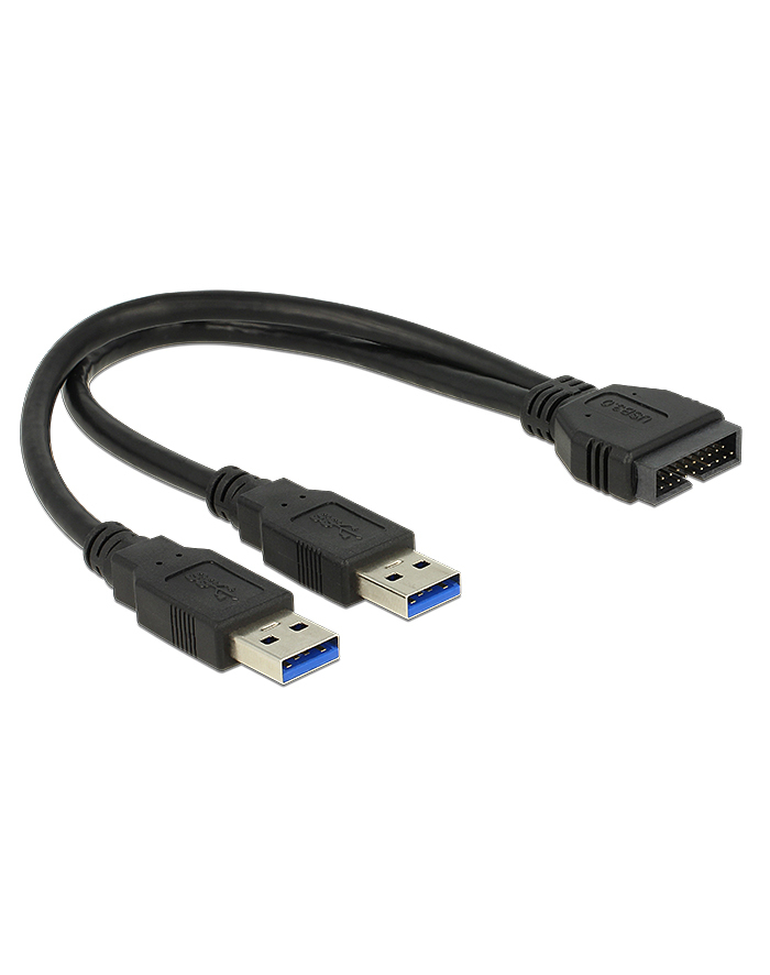 Delock Kabel USB 3.0 Pin header > 2 x USB 3.0 AM, 25 cm, wewnętrzny główny