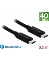Delock Kabel Thunderbolt 3 (40 Gb/s) USB-C wtyk M>M pasywny, 0.5m, 5A, czarny - nr 16
