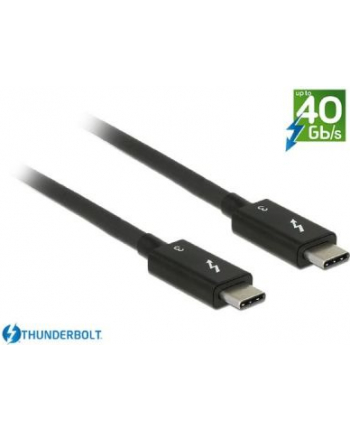 Delock Kabel Thunderbolt 3 (40 Gb/s) USB-C wtyk M>M pasywny, 0.5m, 5A, czarny