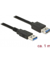 Delock Kabel Przedłużacz USB 3.0 AM-AF, 1m, czarny - nr 14