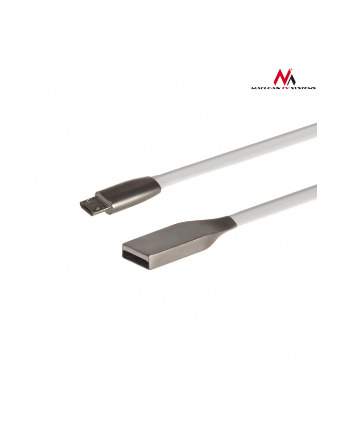 Maclean MCTV-833W Kabel USB AM micro płaski nieplączący 1m biały główny