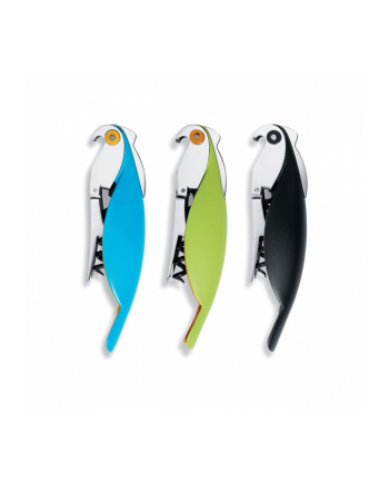 ALESSI PARROT Korkociąg do butelek z aluminium, niebieska papuga