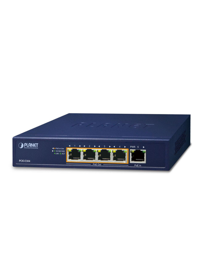 PLANET POE-E304 EXTENDER PoE;4xPoE; 1xUltra PoE główny