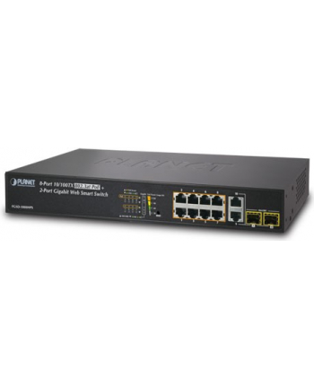 PLANET FGSD-1008HPS PoE; 8x 10/100; 2xSFP; 125W