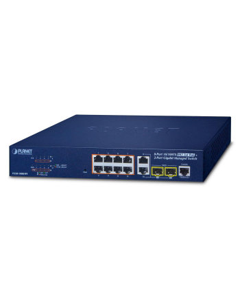 PLANET FGSD-1008HPS PoE; 8x 10/100; 2xSFP; 125W