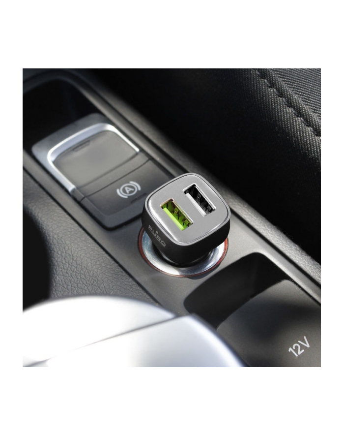 Mini Car Fast Charger - Uniwersalna ładowarka samochodowa 2 x USB 2.4 A square (czarny) główny