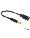 Kabel stereo minijack->minijack M/F zamienione piny dla Apple, Samsung, Nokia 17.5 cm Delock - nr 1