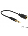 Kabel stereo minijack->minijack M/F zamienione piny dla Apple, Samsung, Nokia 17.5 cm Delock - nr 2