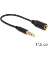 Kabel stereo minijack->minijack M/F zamienione piny dla Apple, Samsung, Nokia 17.5 cm Delock - nr 6