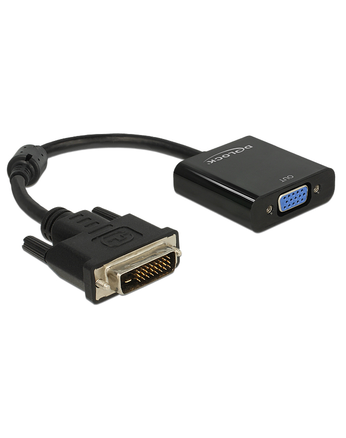 Adapter DVI-D(M)(24+1) Single link -> VGA(F) 16cm Delock główny