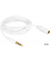 Przedłużacz kabla AUDIO MINIJACK M/F 4 PIN Apple 2M biały Delock - nr 9