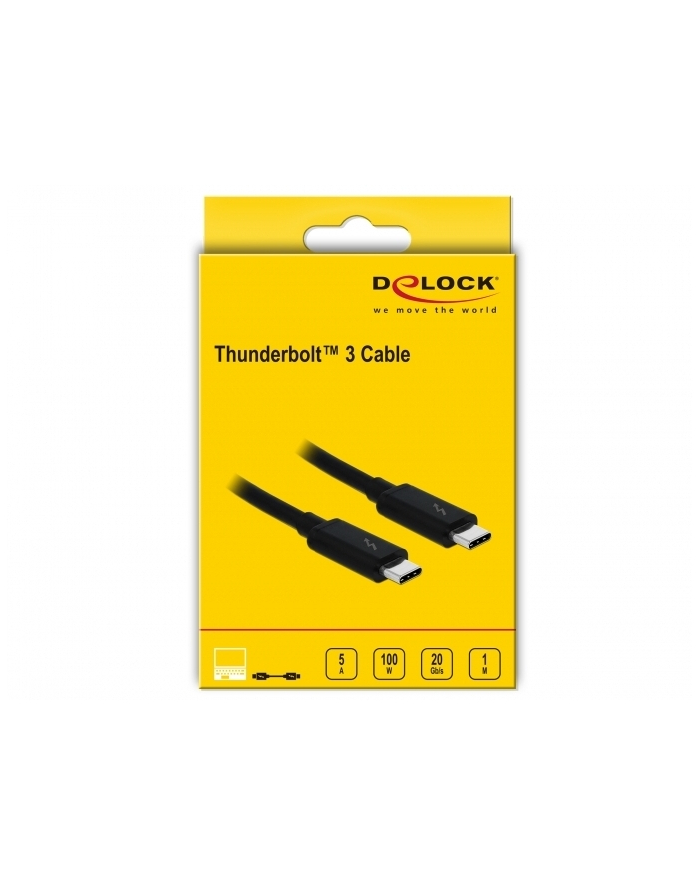 Kabel Thunderbolt 3 Delock M/M 1m czarny główny