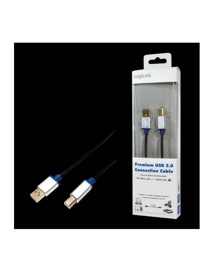 Kabel USB 2.0 LogiLink Premium BUAB220 A/B 2m główny
