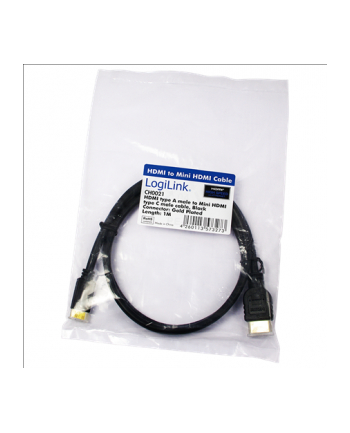 Kabel HDMI LogiLink CH0021 HDMI (A) > mini HDMI (C), 1m