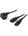 Kabel zasilający LogiLink CP101 typu Y Schuko > 2x C13 czarny 1,5m - nr 13