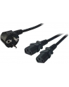Kabel zasilający LogiLink CP101 typu Y Schuko > 2x C13 czarny 1,5m - nr 15