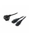 Kabel zasilający LogiLink CP101 typu Y Schuko > 2x C13 czarny 1,5m - nr 1
