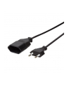 Przedłużacz kabla zasilającego LogiLink CP122 Euro CEE 7/16 czarny 1m - nr 1