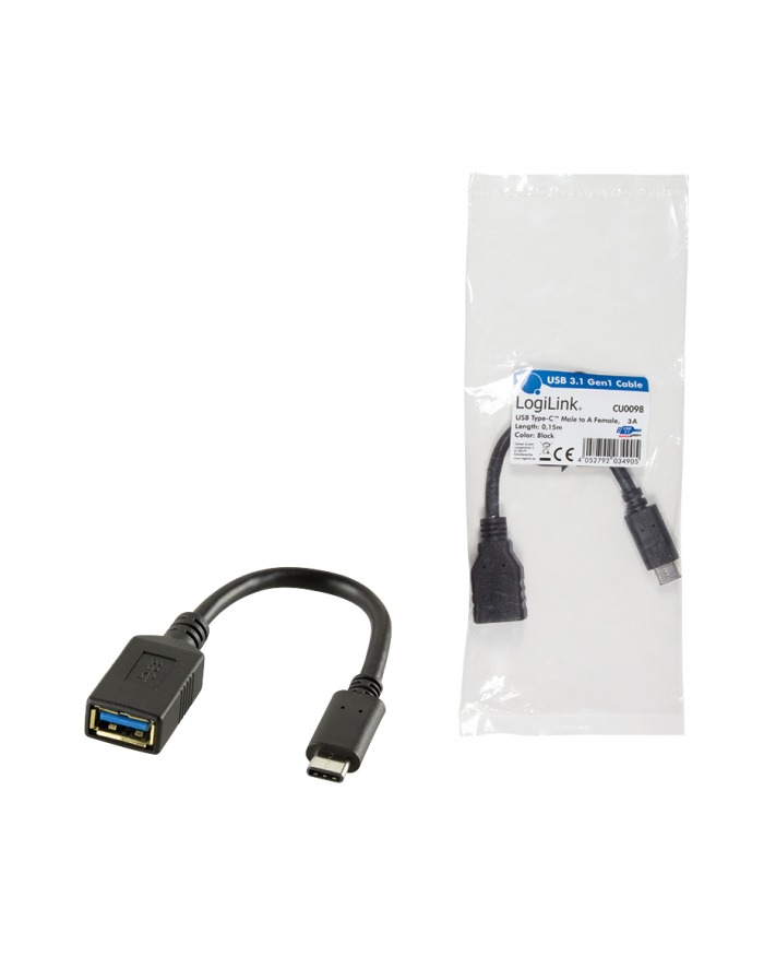 Adapter USB 3.1 LogiLink CU0098, typ C (M) > typ A (F) główny
