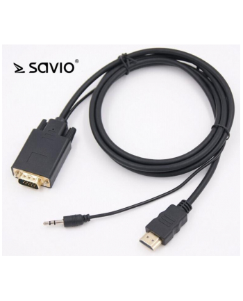 Kabel HDMI SAVIO CL-104 19pin męski - VGA męski 1,8m