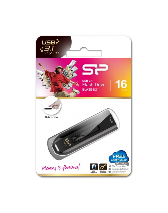 Pendrive Silicon Power Blaze B21 16GB USB 3.0 / USB 3.1  Black główny