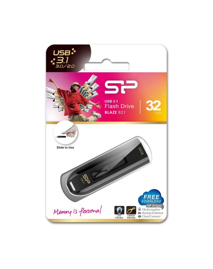 Pendrive Silicon Power Blaze B21 32GB USB 3.0 / USB 3.1  Black główny