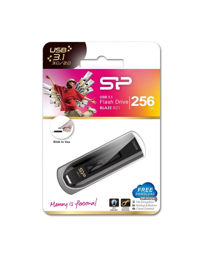 Pendrive Silicon Power Blaze B21 256GB USB 3.0 / USB 3.1  Black główny