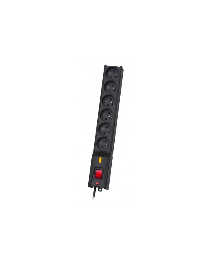 Listwa przeciwprzepięciowa LX 610, 1L, 5,0m, czarna główny
