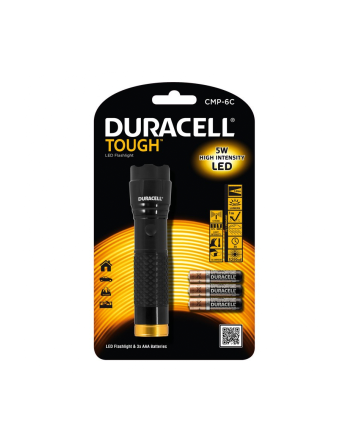 Duracell Latarka LED TOUGH CMP-6C, wodoodporna +3x AAA główny