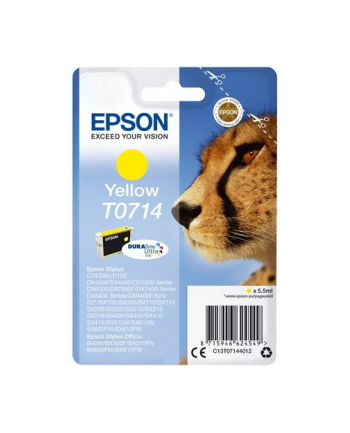 Tusz Epson T0714 yellow DURABrite BLISTER | Stylus D78/92/120/DX4000/4050/4400