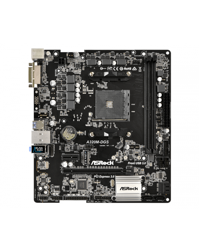 ASRock A320M-DGS, AMD A320 Mainboard - Sockel AM4 główny