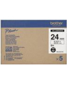 Taśma Brother 24mm Black/White (5 sztuk)  High Grade Tape - nr 14