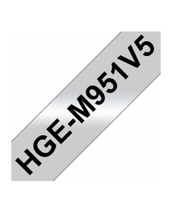 Taśma Brother 24mm Black/Matt Silver (5 sztuk)  High Grade Tape