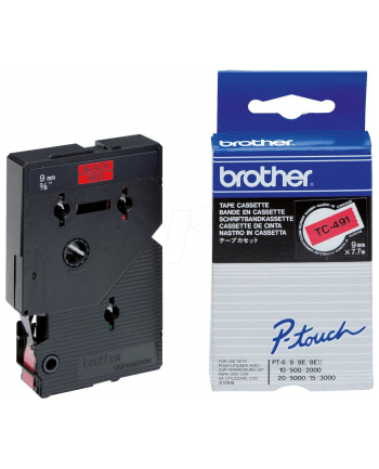 Taśma Brother 9mm BLACK ON RED TAPE