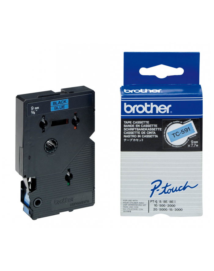 Taśma Brother 9mm BLACK ON BLUE TAPE główny
