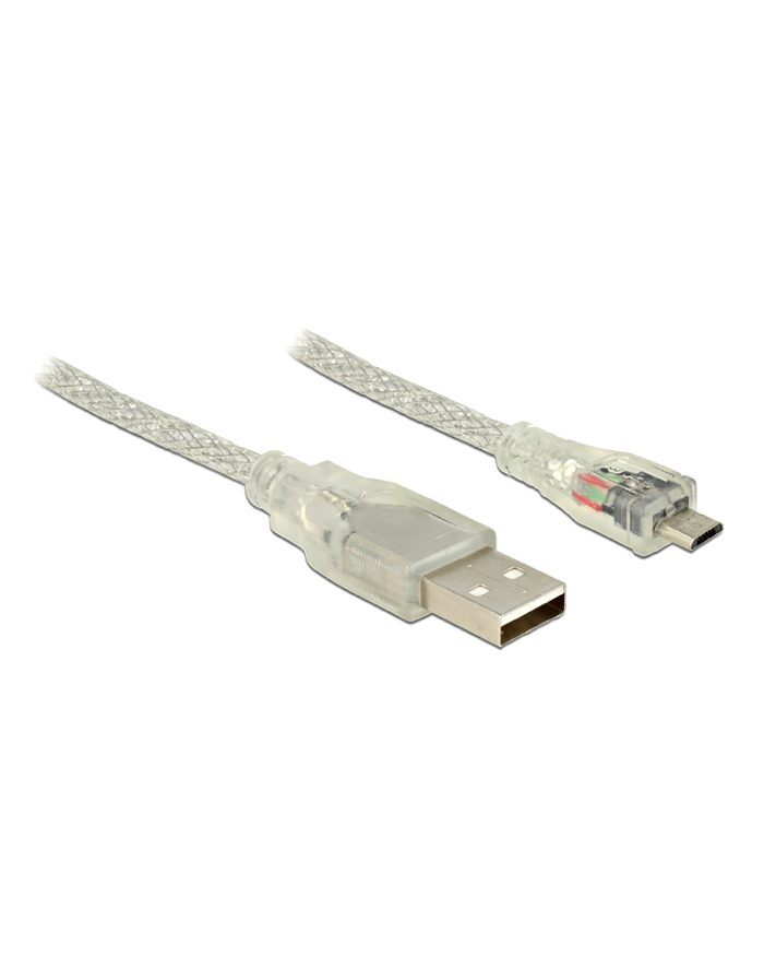Delock Kabel USB 2.0 AM > USB 2.0 Micro BM, 0.5m, przezroczysty główny