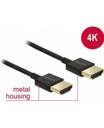 Delock Kabel High Speed HDMI with Ethernet HDMI AM > HDMI AM 3D 4K 1m Slim