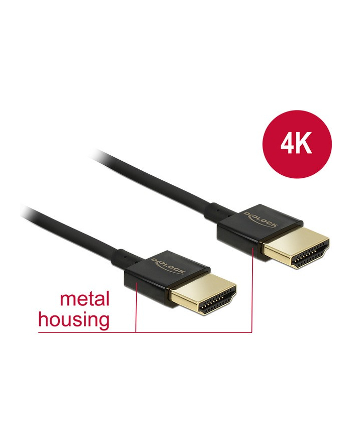 Delock Kabel High Speed HDMI with Ethernet HDMI AM > HDMI AM 3D 4K 1m Slim główny