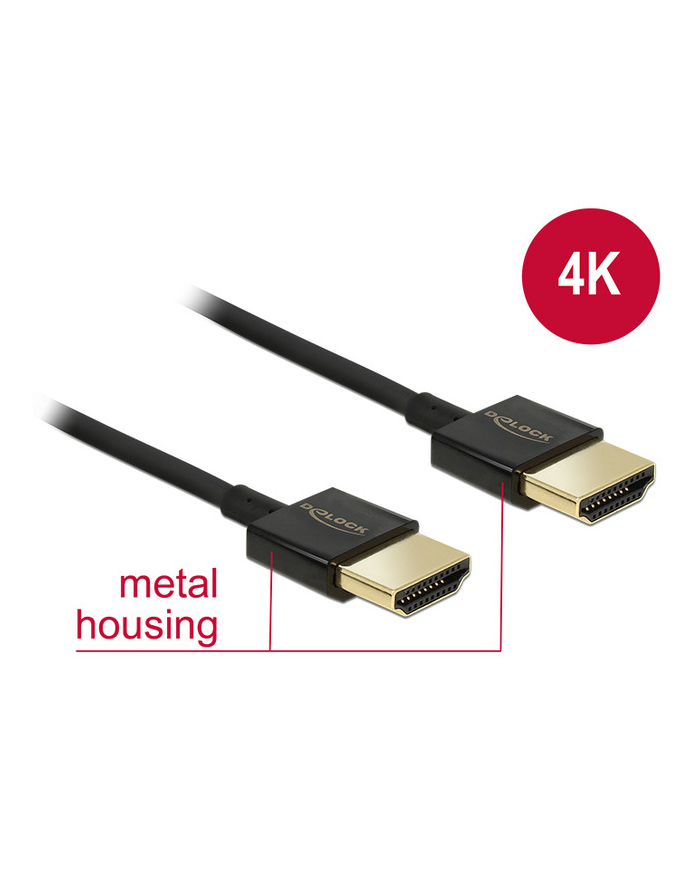 Delock Kabel High Speed HDMI with Ethernet HDMI AM > HDMI AM 3D 4K 0.5m Slim główny